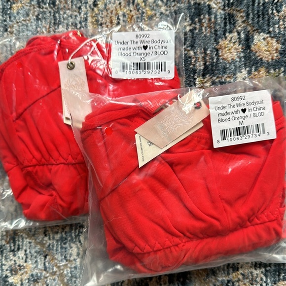 NWTFree People We Are HAH Under the Wire Bodysuit in Blood Orange (red) - Picture 9 of 10